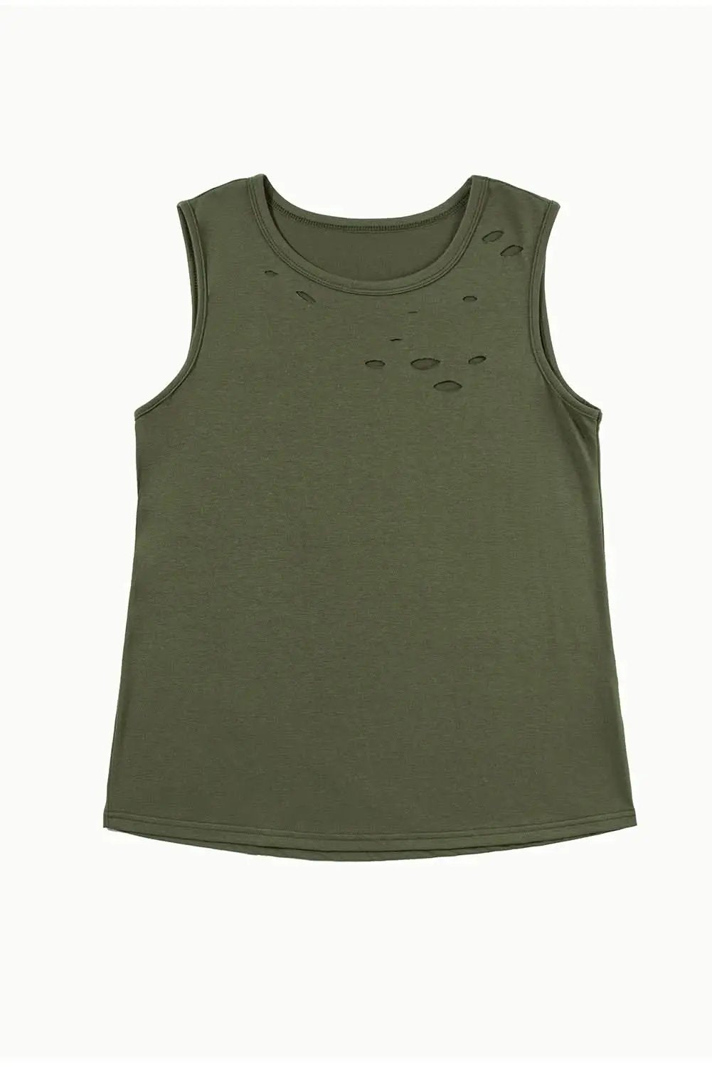 Jungle green distressed tank top - Love Salve